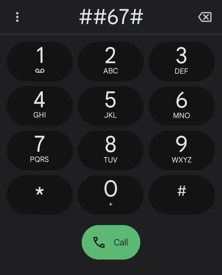 Dial code to cancel call forwarding